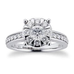 06017249 - 18ct White Gold 1.00 Carat Total Weight Diamond Multi Stone Ring
