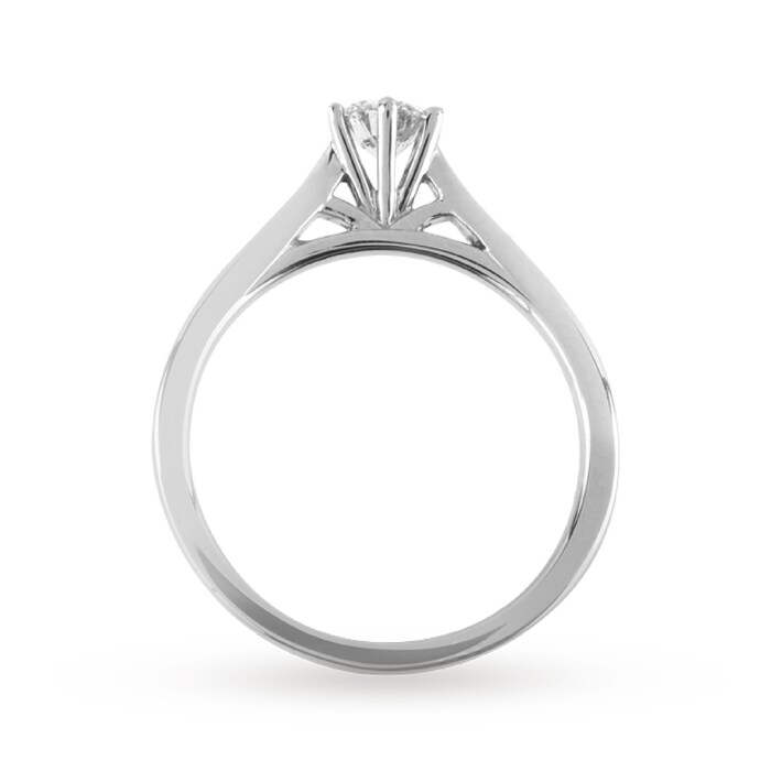 Goldsmiths 18ct White Gold Brilliant Cut 0.42 Carat 88 Facet Diamond Ring