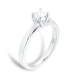 Goldsmiths 18ct White Gold Princess Cut 0.25 Carat 88 Facet Diamond Ring