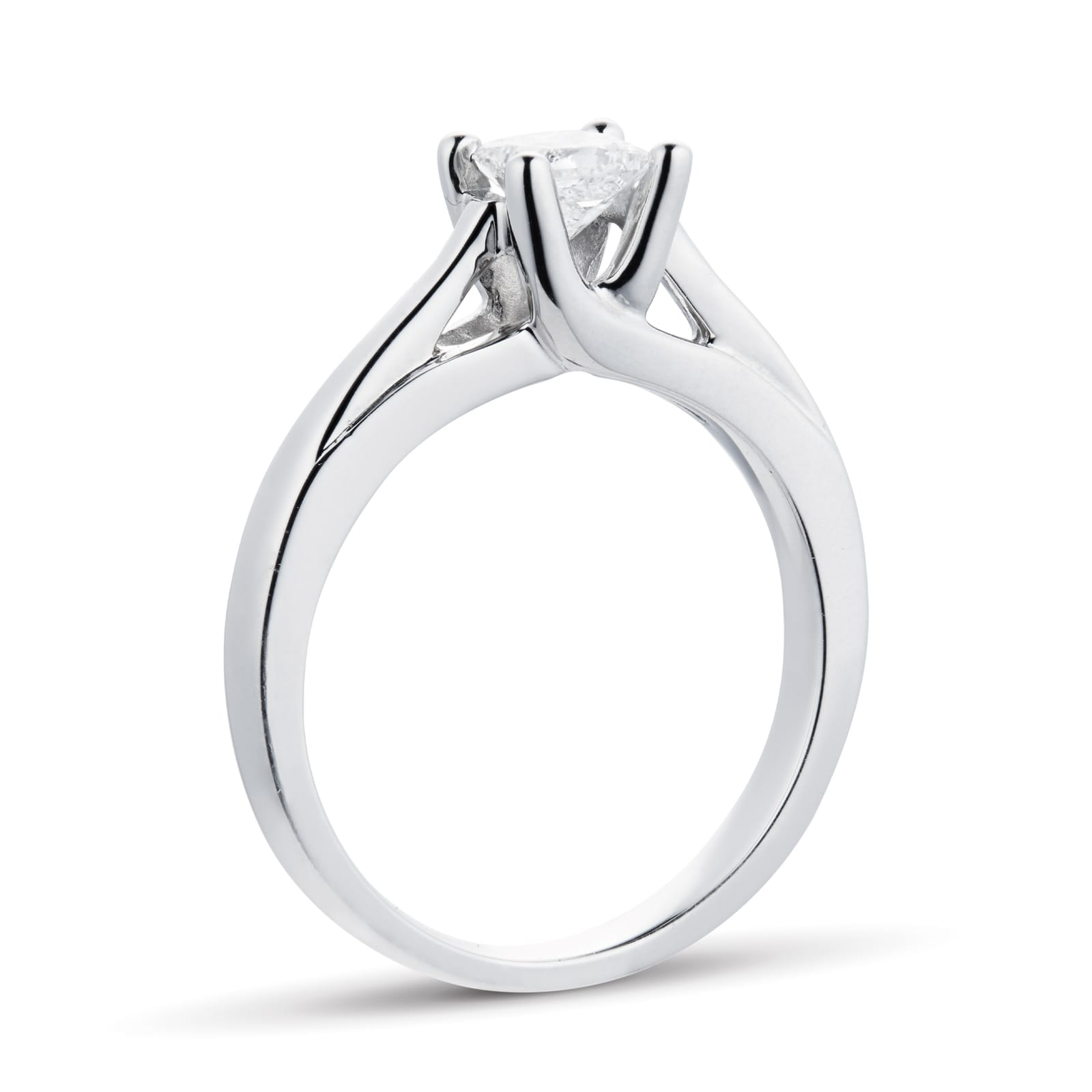 Goldsmiths Platinum Princess Cut 0.50 Carat 88 Facet Diamond Ring