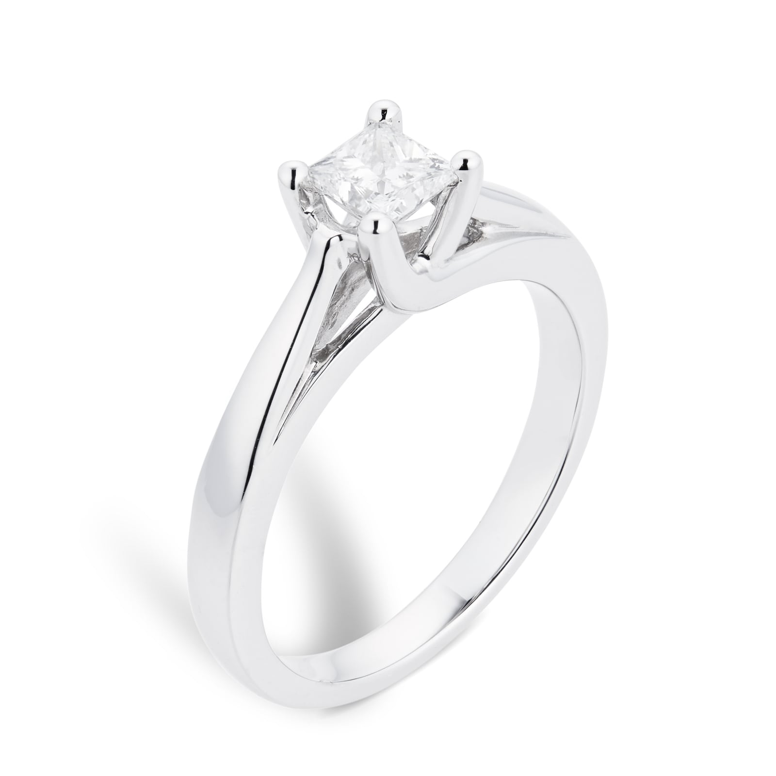 Goldsmiths Platinum Princess Cut 0.50ct Diamond Engagement Ring