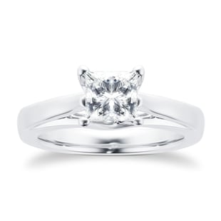 Goldsmiths Platinum Princess Cut 1.00 Carat 88 Facet Diamond Ring