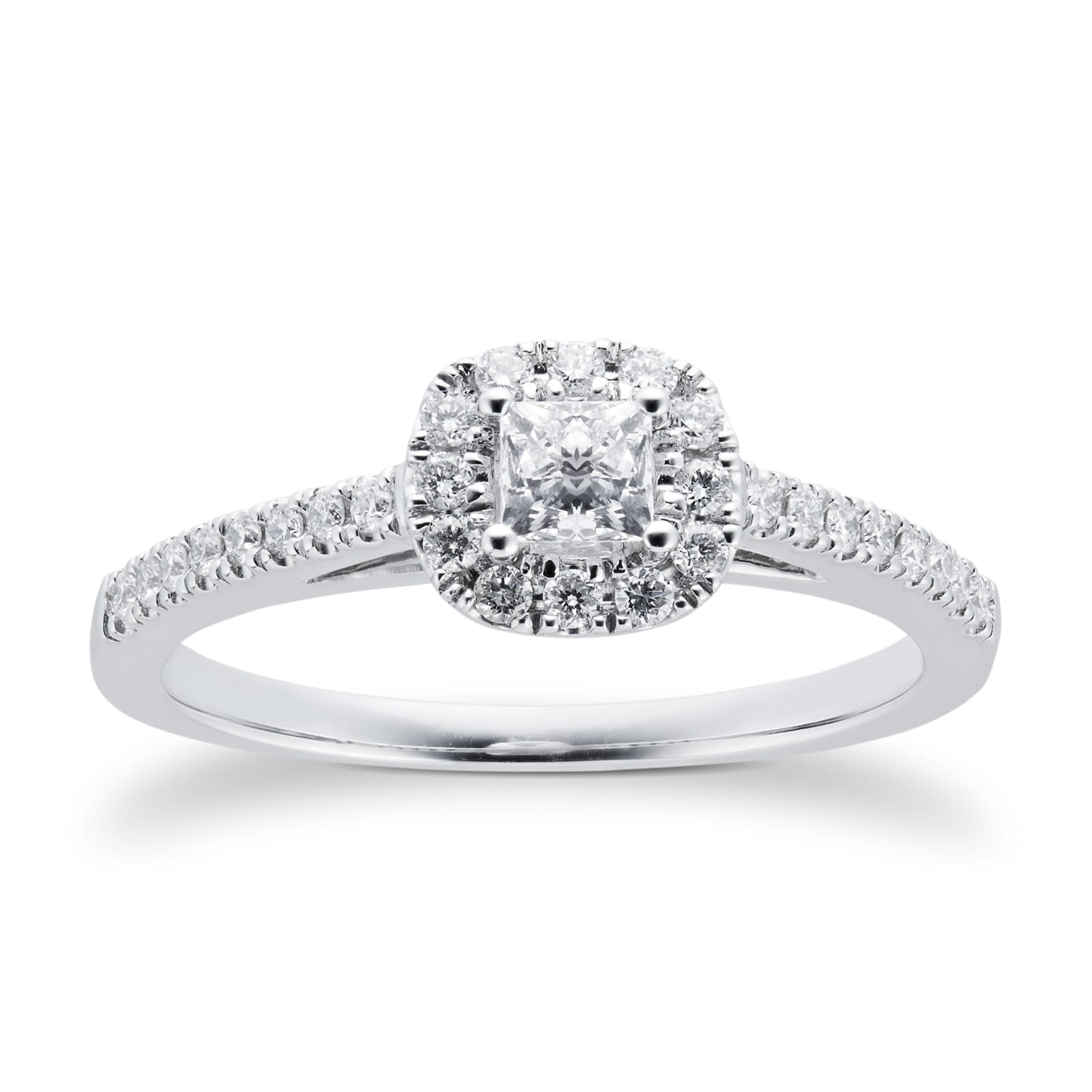 Goldsmiths 18ct White Gold Princess Cut 0.40cttw Diamond Engagement Ring Goldsmiths 18ct White Gold Princess Cut 0.40cttw Diamond Engagement Ring