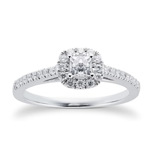 Goldsmiths 18ct White Gold Princess Cut 0.40cttw Diamond Engagement Ring