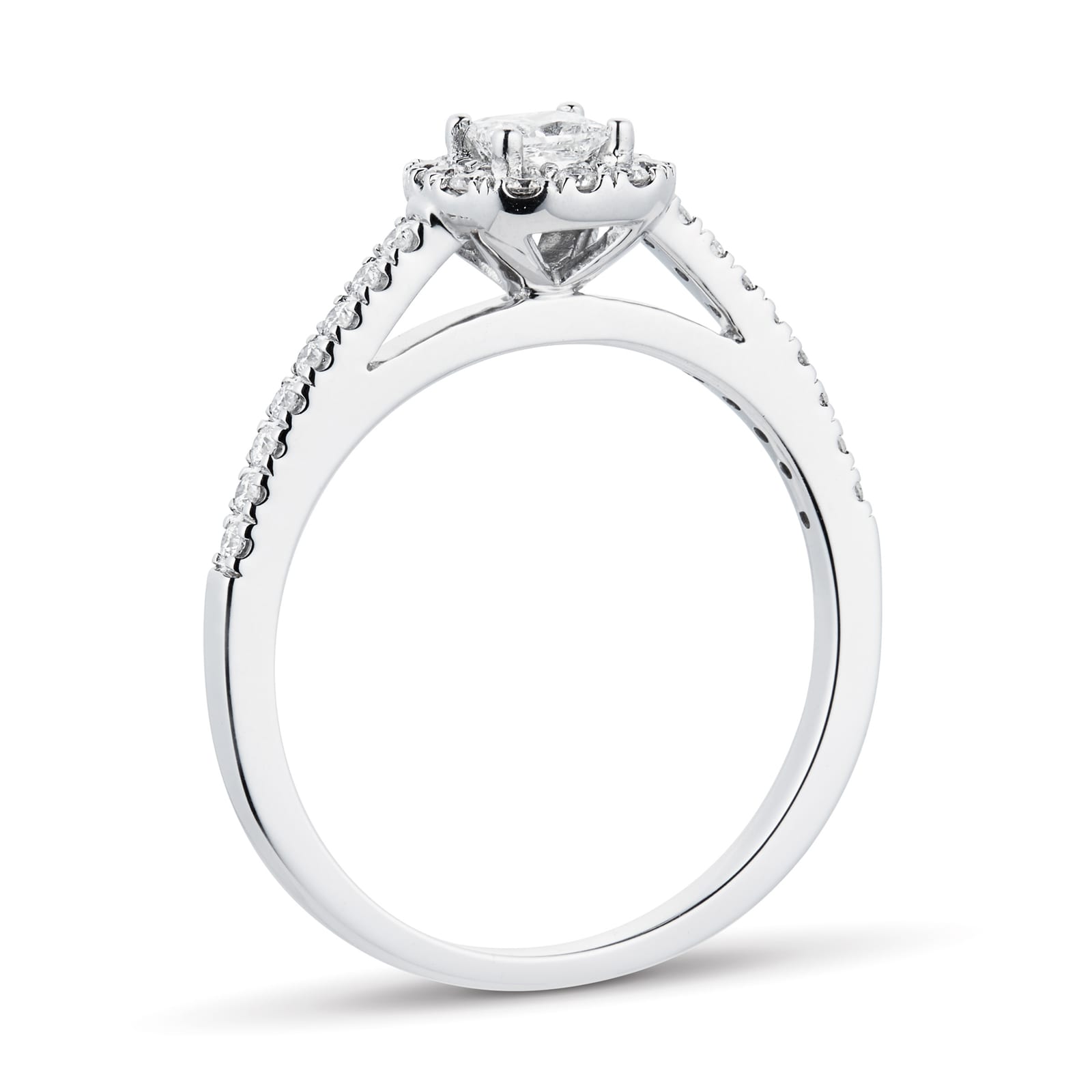 Goldsmiths 18ct White Gold Princess Cut 0.40 Carat 88 Facet Diamond Ring Goldsmiths 18ct White Gold Princess Cut 0.40 Carat 88 Facet Diamond Ring