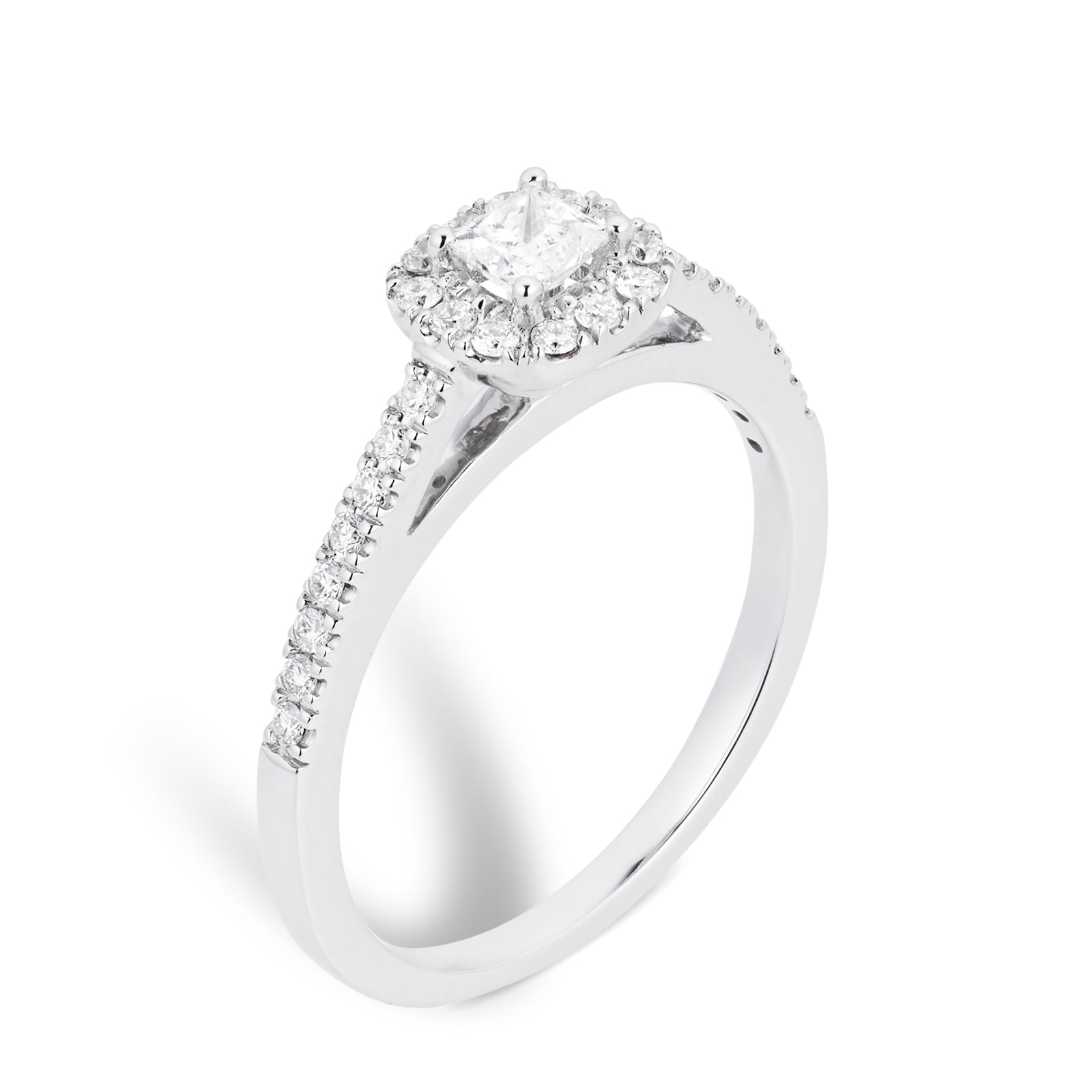 Goldsmiths 18ct White Gold Princess Cut 0.40cttw Diamond Engagement Ring Goldsmiths 18ct White Gold Princess Cut 0.40cttw Diamond Engagement Ring
