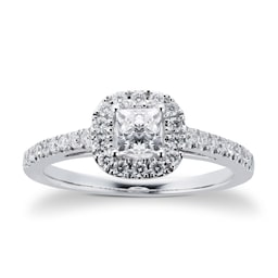 06017322 - 18ct White Gold 0.65cttw Princess Cut Diamond Engagement Ring