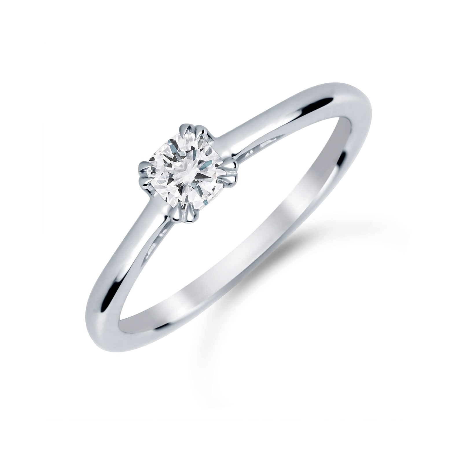 Mappin & Webb Platinum 0.30 Carat Diamond Plain Shoulder Engagement Ring