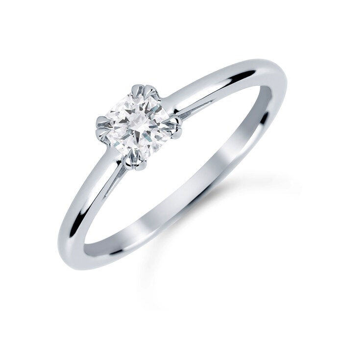 Mappin & Webb Platinum 0.40 Carat Diamond Plain Shoulder Engagement Ring