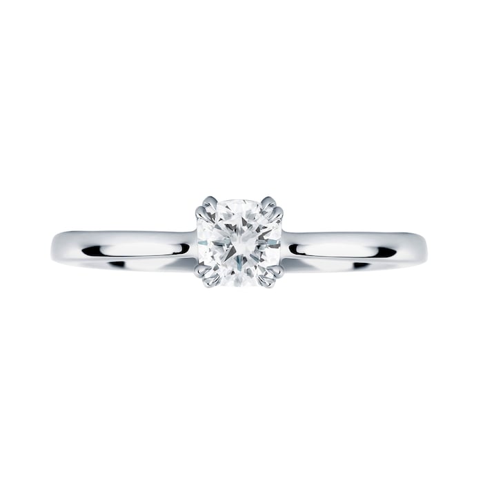 Mappin & Webb Platinum 0.50 Carat Diamond Plain Shoulder Engagement Ring