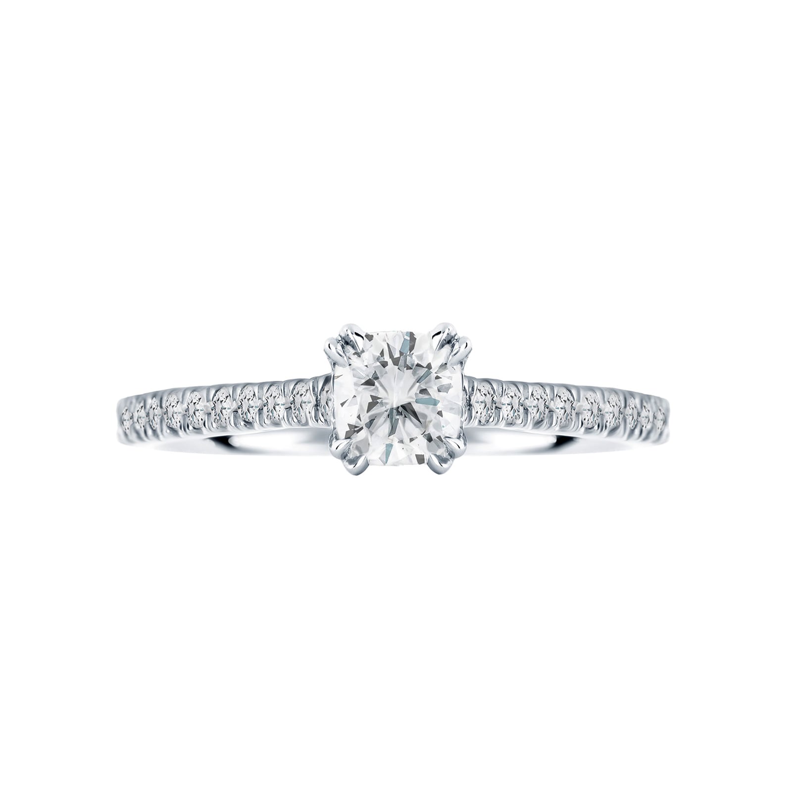 Mappin & Webb Platinum 0.75 Carat Total Weight Diamond Set Shoulder Engagement Ring - Ring Size N