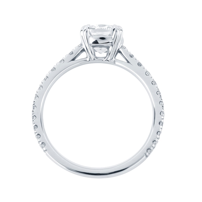 Mappin & Webb Platinum 1.60 Carat Total Weight Diamond Set Shoulder Engagement Ring