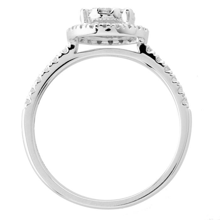 Goldsmiths 18ct White Gold 0.50ct Diamond Multi Stone Halo Ring