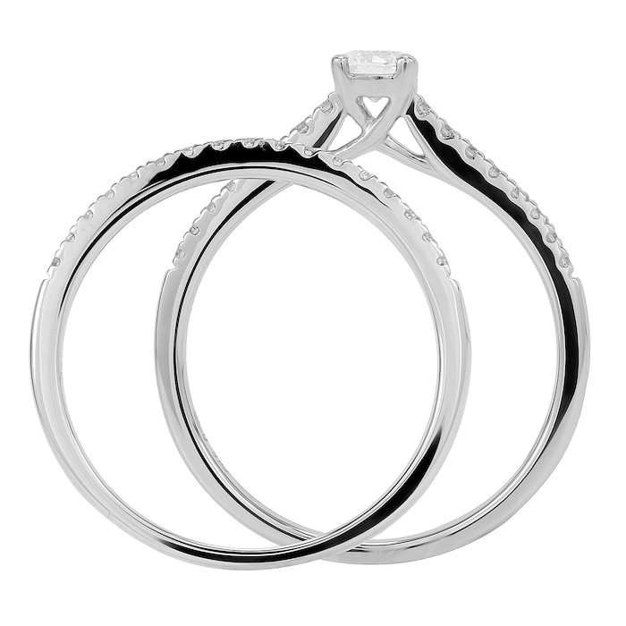 Goldsmiths 9ct White Gold 0.50ct Diamond Bridal Set