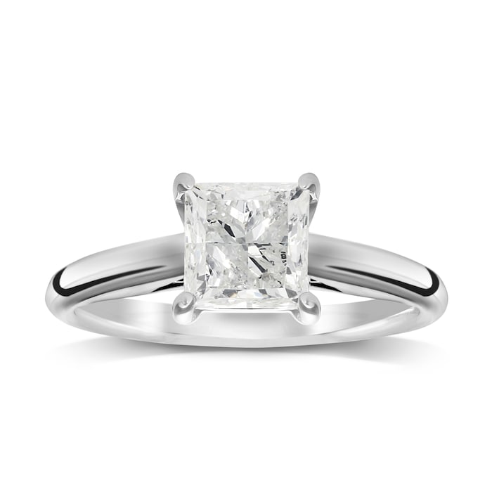 Goldsmiths 18ct White Gold 1.00ct Princess Cut Solitaire Ring
