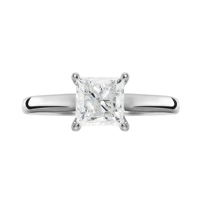 Goldsmiths 18ct White Gold 1.00ct Princess Cut Solitaire Ring