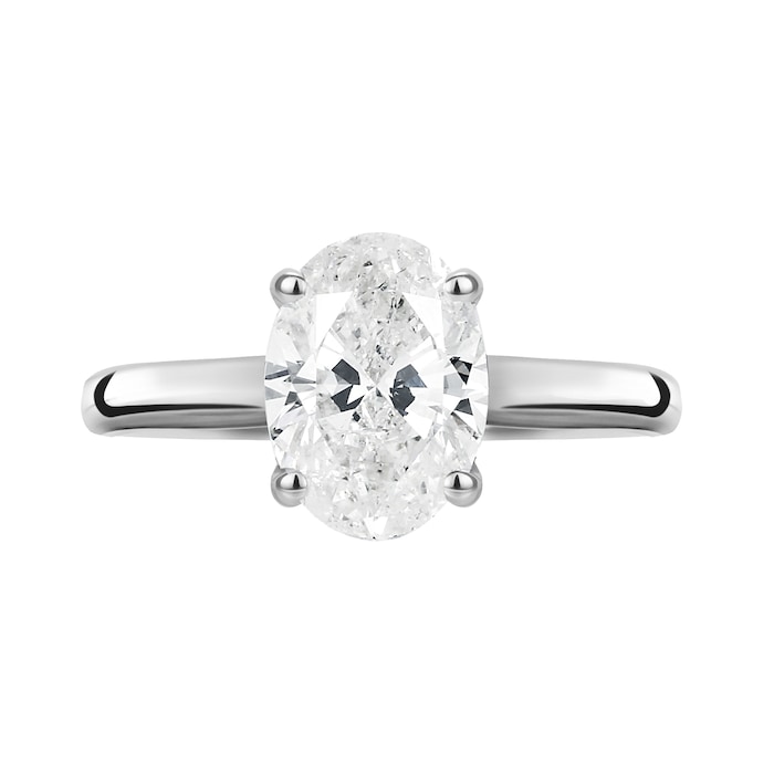 Goldsmiths 18ct White Gold 1.00ct Oval Cut Solitaire Ring