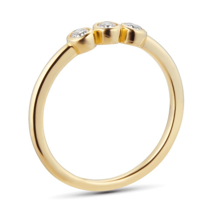 Mappin & Webb Gossamer 18ct Yellow Gold 0.15cttw 3 Stone Ring