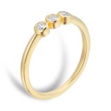 Mappin & Webb Gossamer 18ct Yellow Gold 0.15cttw 3 Stone Ring
