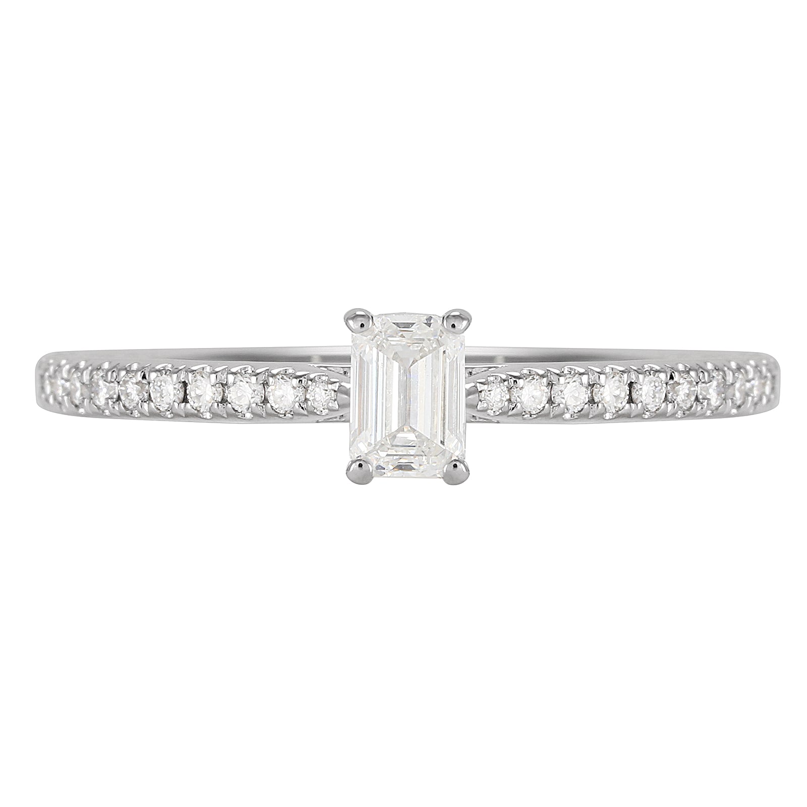 Mappin & Webb Constance Platinum Emerald Cut 0.44cttw Engagement Ring ...