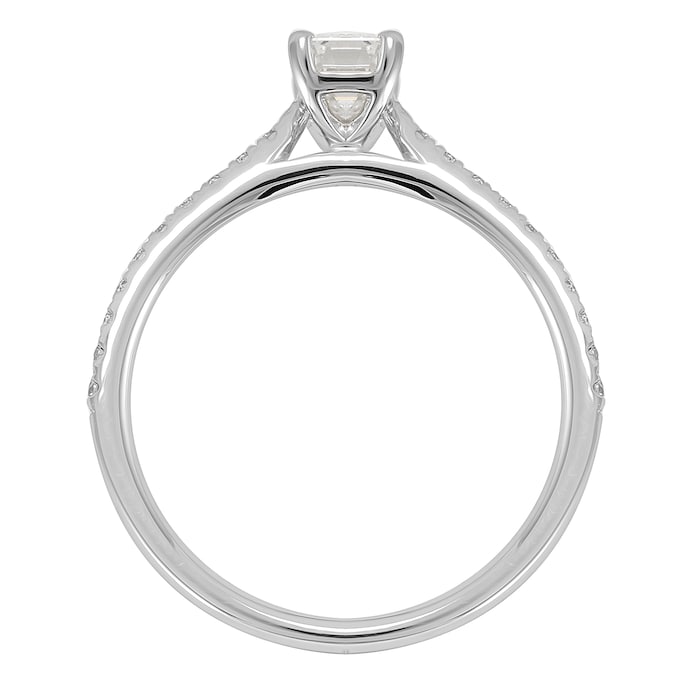 Mappin & Webb Constance Platinum Emerald Cut 0.64cttw Engagement Ring