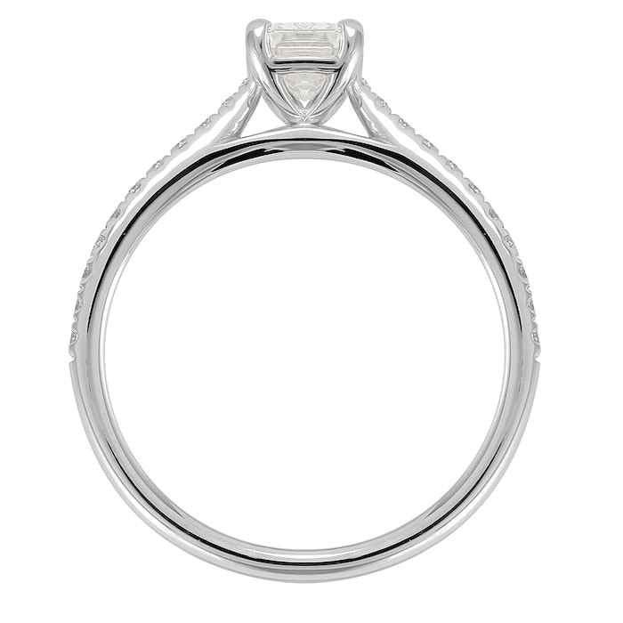 Mappin & Webb Constance Platinum Emerald Cut 0.84cttw Engagement Ring