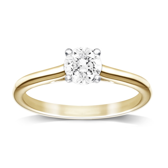 Goldsmiths 18ct Yellow Gold 0.50ct Brilliant Cut Diamond Solitaire Ring