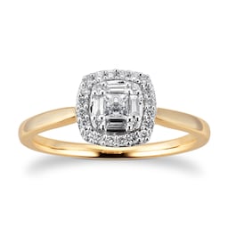 06018033 - 9ct Yellow Gold 0.25cttw Diamond Round Cluster Ring