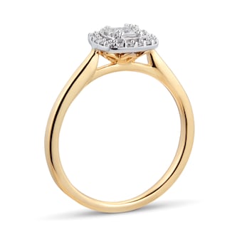 Goldsmiths 9ct Yellow Gold 0.25cttw Diamond Round Cluster Ring
