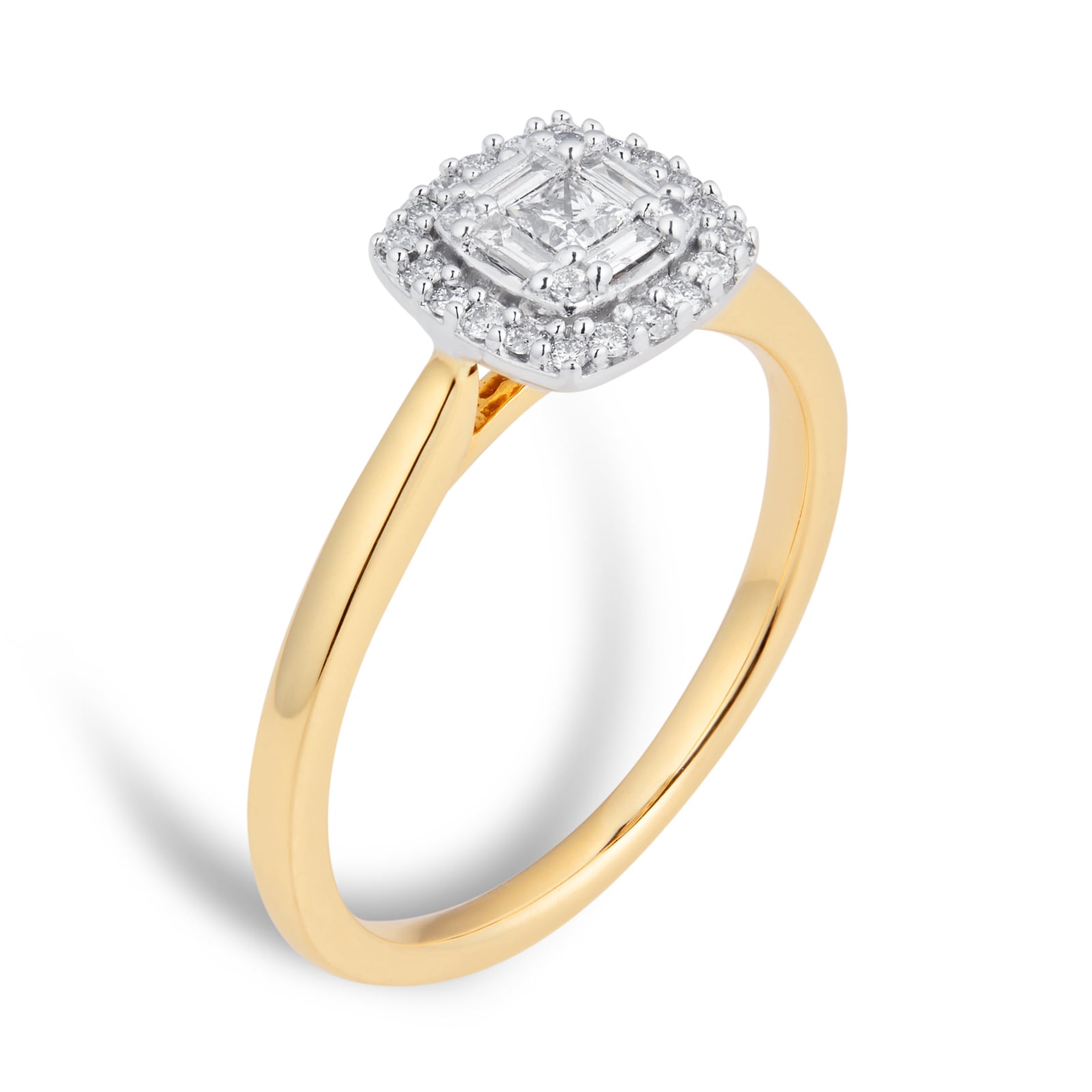Goldsmiths 9ct Yellow Gold 0.25cttw Diamond Round Cluster Ring Goldsmiths 9ct Yellow Gold 0.25cttw Diamond Round Cluster Ring