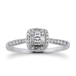 06018034 - 9ct White Gold 0.25cttw Diamond Mixed Cut Cluster Ring