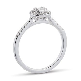 Goldsmiths 9ct White Gold 0.25cttw Diamond Mixed Cut Cluster Ring