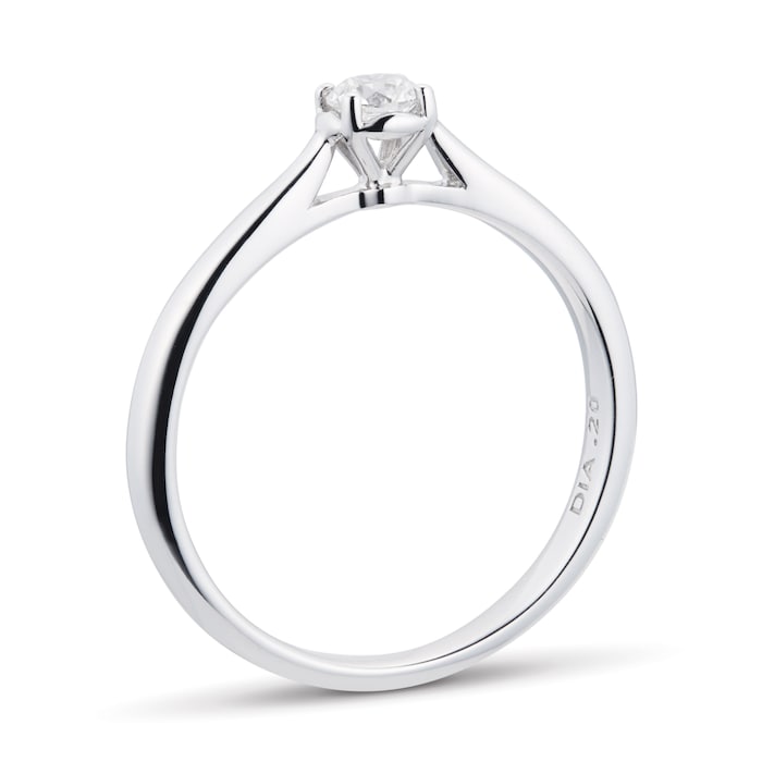 Goldsmiths 9ct White Gold  0.20ct Diamond Illusion Ring