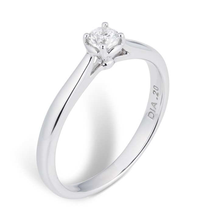 Goldsmiths 9ct White Gold 0.20ct Diamond Illusion Ring