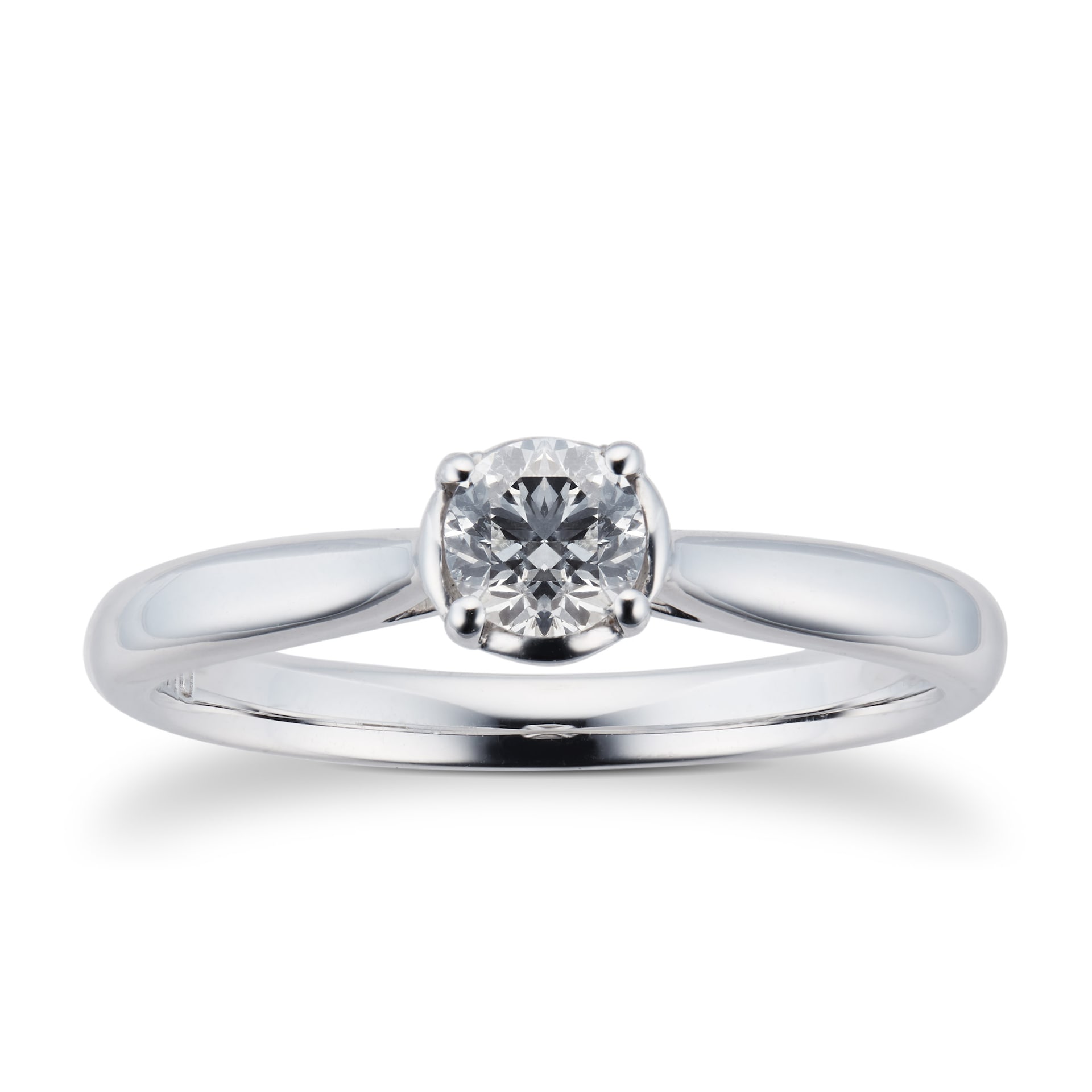 Goldsmiths 9ct White Gold 0.30ct Diamond Illusion Ring Goldsmiths 9ct White Gold 0.30ct Diamond Illusion Ring