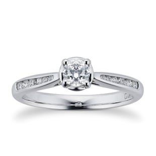 Goldsmiths 9ct White Gold  0.40cttw Diamond Illusion Ring