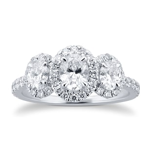 Mappin & Webb Amelia Platinum Oval 1.50cttw Diamond Engagement Ring