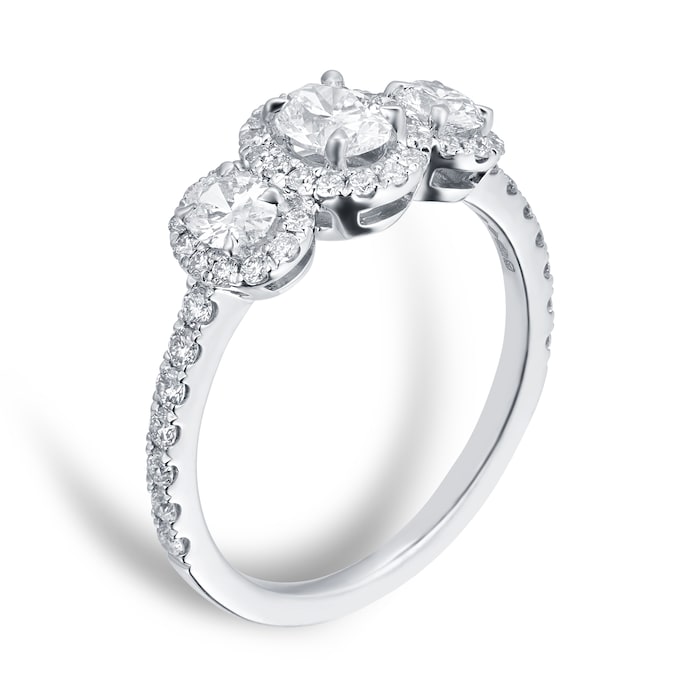 Mappin & Webb Amelia Platinum Oval 1.50cttw Diamond Engagement Ring - Ring Size I