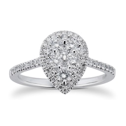 06018166 - 18ct White Gold 0.75cttw Pear Cluster Ring