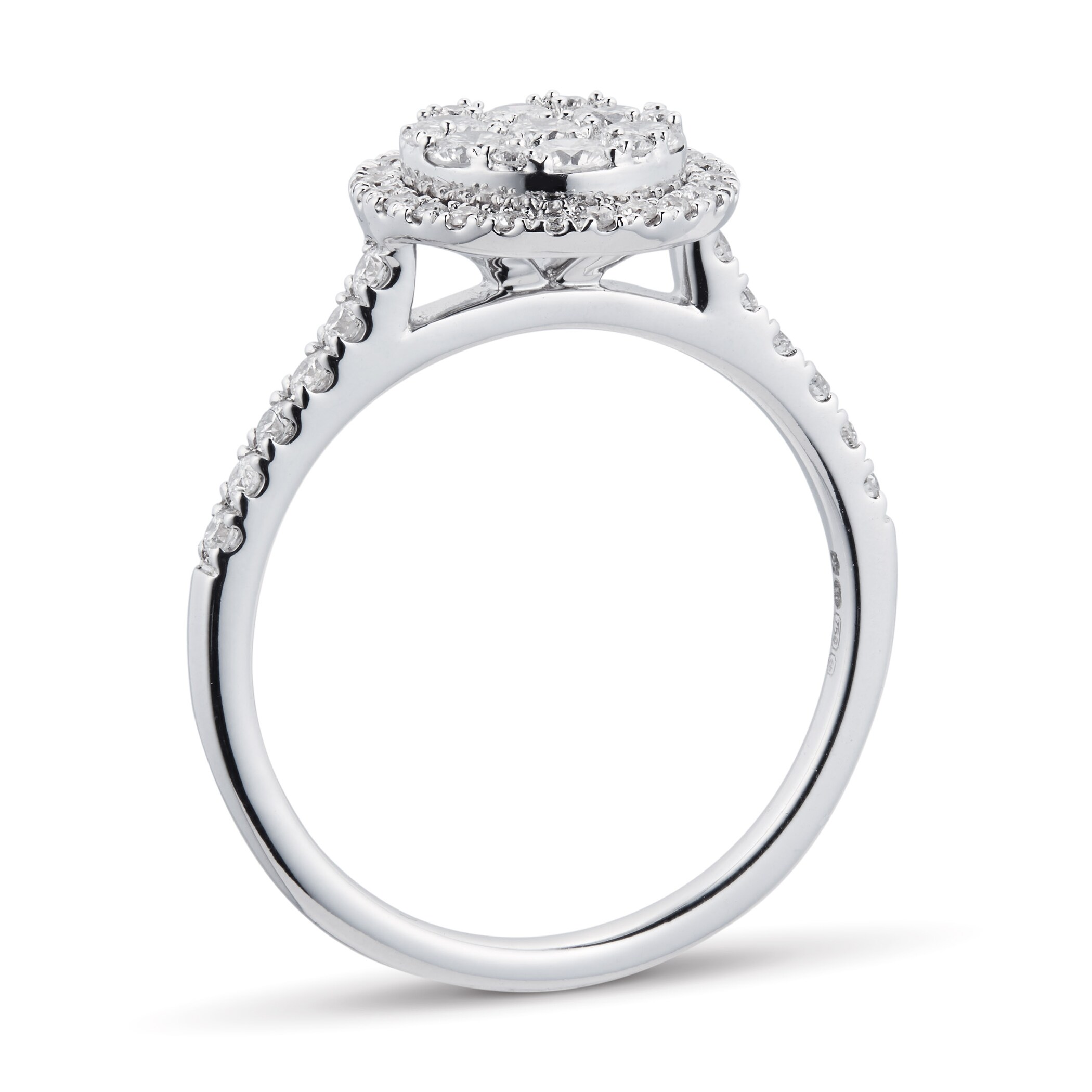 Goldsmiths 18ct White Gold 0.75cttw Round Cluster Ring Goldsmiths 18ct White Gold 0.75cttw Round Cluster Ring