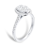 Goldsmiths 18ct White Gold 0.75ct Diamond Oval Cluster Engagement Ring