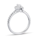 Goldsmiths Platinum 0.60ct Diamond Marquise Cut Halo Engagement Ring
