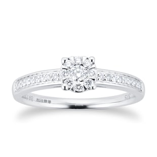 Goldsmiths 9ct White Gold 0.25cttw Diamond Multistore Ring