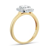 Goldsmiths 18ct Yellow Gold 0.35ct Diamond Mixed Cut Cluster Engagement Rings