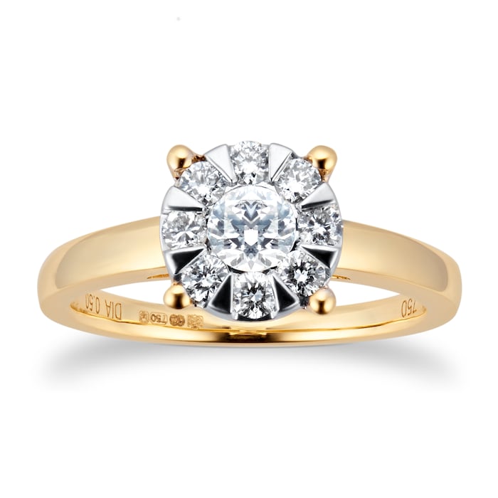 Goldsmiths 18ct Yellow Gold 0.50cttw Diamond Multistore Ring