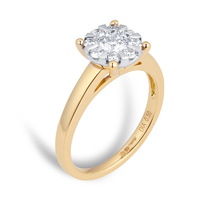 Goldsmiths 18ct Yellow Gold 0.50cttw Diamond Multistore Ring