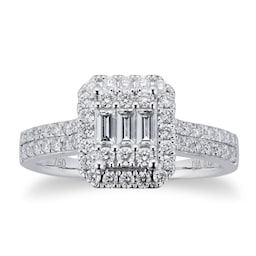 06018285 - 18ct White Gold 0.75cttw Diamond Mixed Cut Cluster Ring