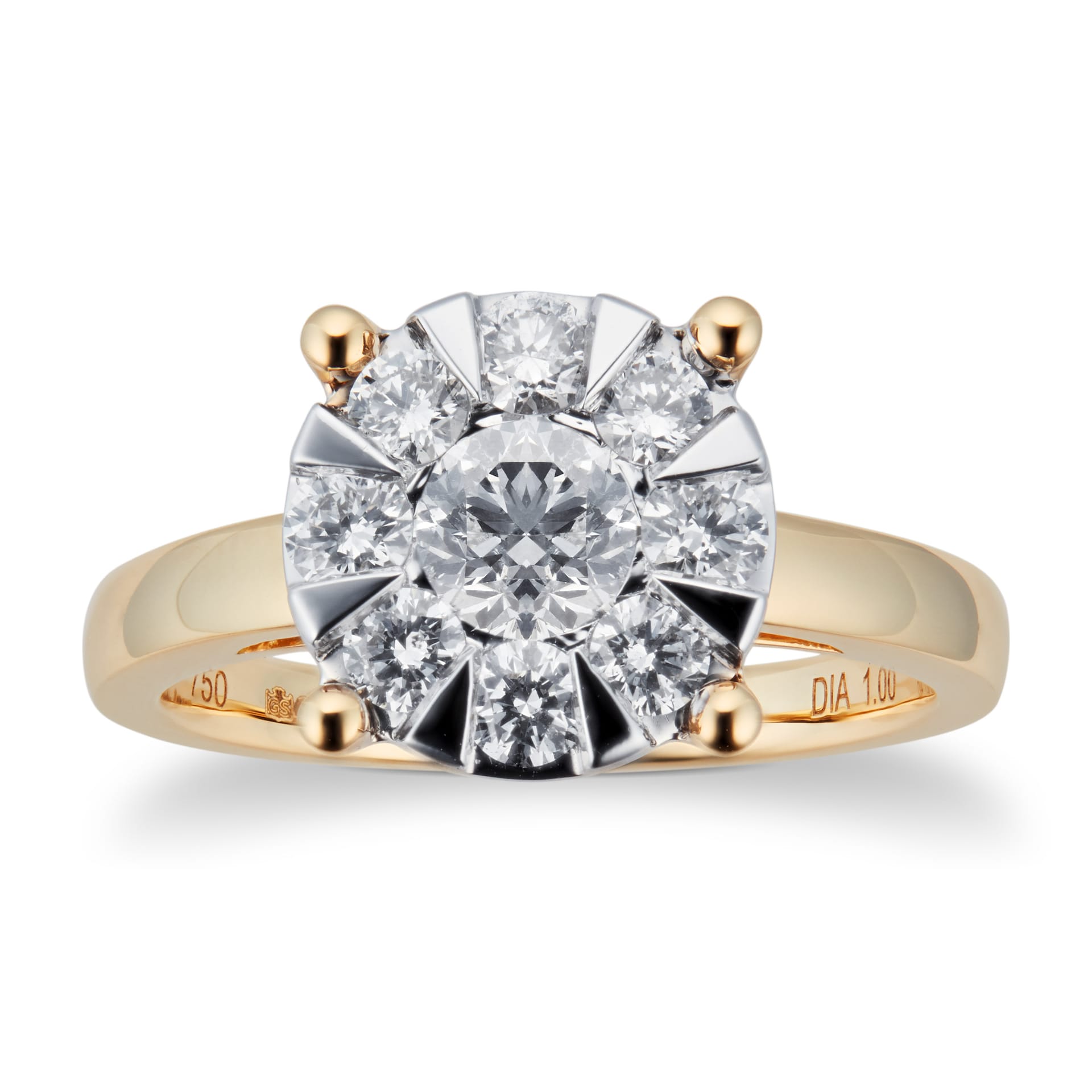 Goldsmiths 18ct Yellow Gold 1.00cttw Diamond Multistore Ring