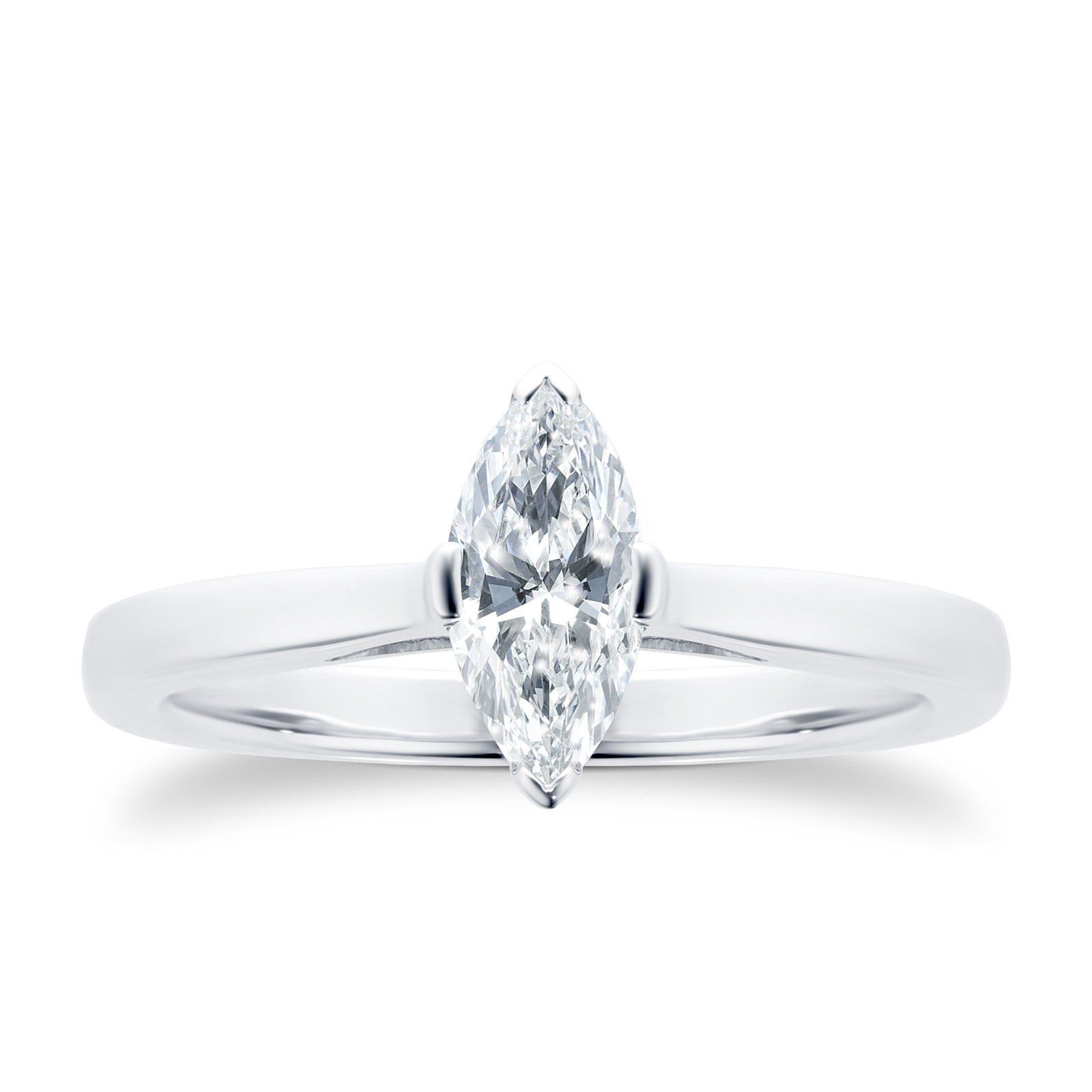 Belvedere Platinum 0.50ct Marquise Diamond Engagement Ring - Ring Size O