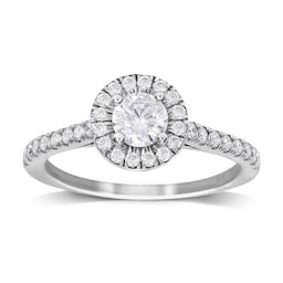 06018318 - 9ct White Gold 0.70cttw Diamond Halo Engagement Ring